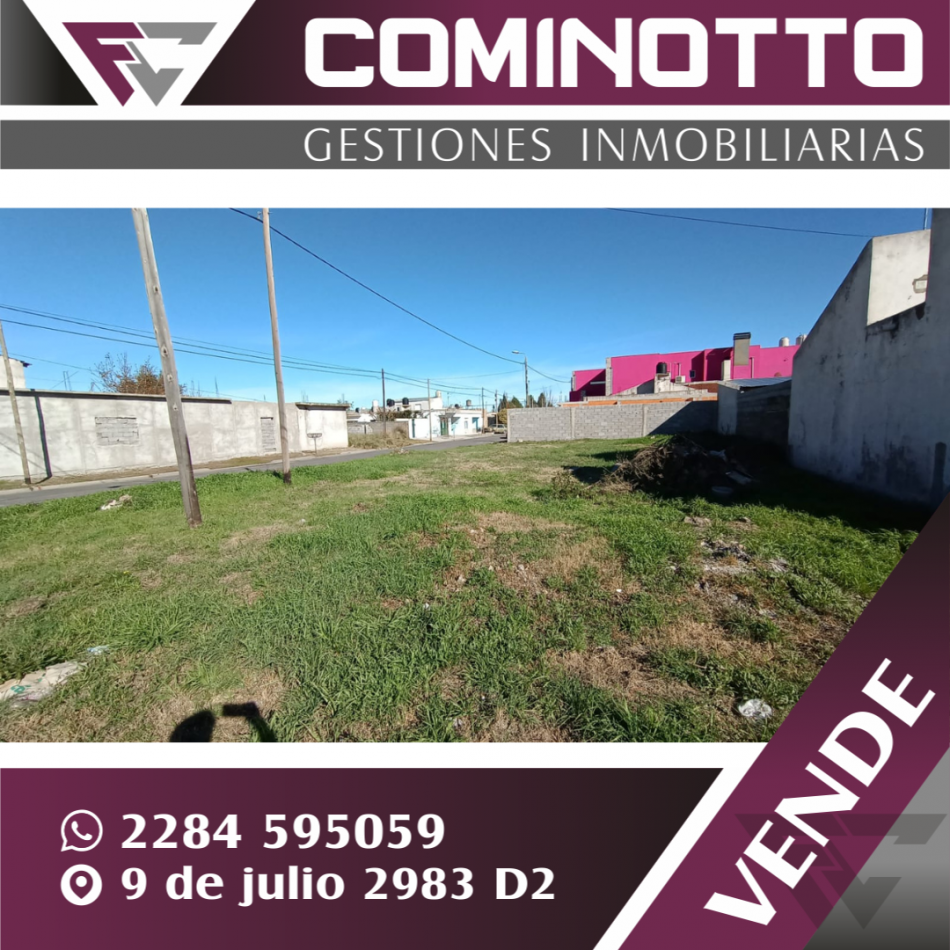 VENDE LOTE ESQUINA EN B. MARTIN FIERRO