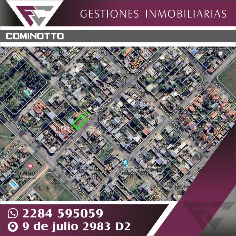 VENDE LOTE ESQUINA EN B. MARTIN FIERRO